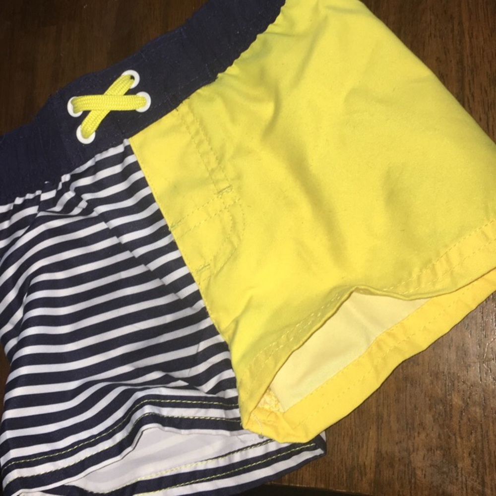 9 month swim trunks and 12 month rash guard